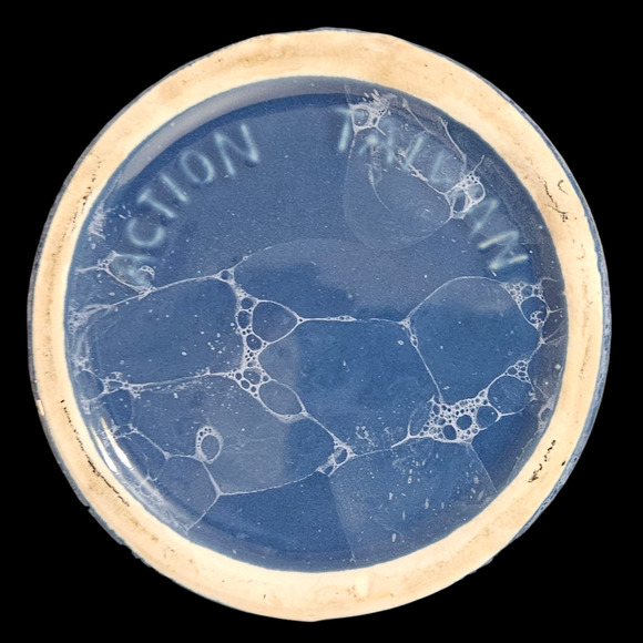 Vintage Action Pallian Blue Bubble Glaze Pottery Pitcher Mid Century Ceramic Jug - Picture 6 of 6